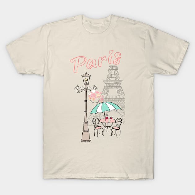 French Cafe T-Shirt by AlondraHanley